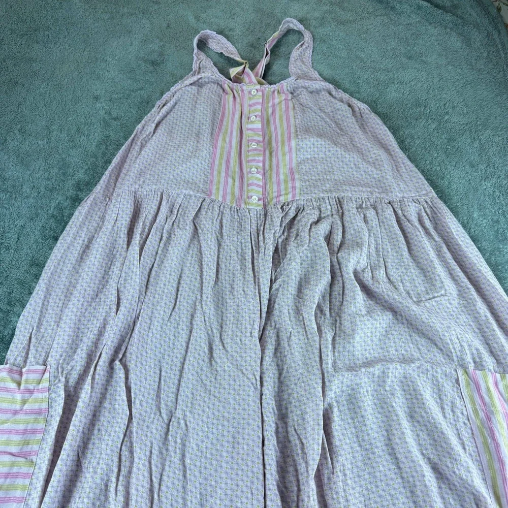 Free People Full Bloom Lilac Glow Combo Harem Jumpsuit Wide Leg Boho L NEW - Picture 4 of 10